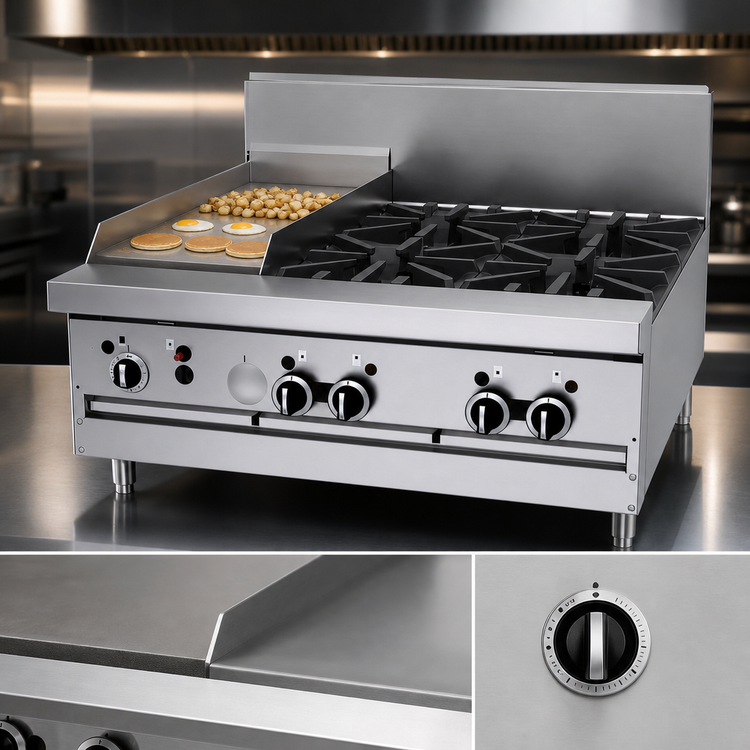 Product image #4 for Garland GF Starfire Pro 36-Inch Gas Restaurant Range with Modular Top, 4 Open Burners and 12-Inch Thermostatic Griddle