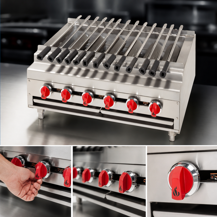 Product image #5 for American Range ARKB-24 24-Inch Gas Countertop Kebob Broiler with 4 Individually Controlled Burners