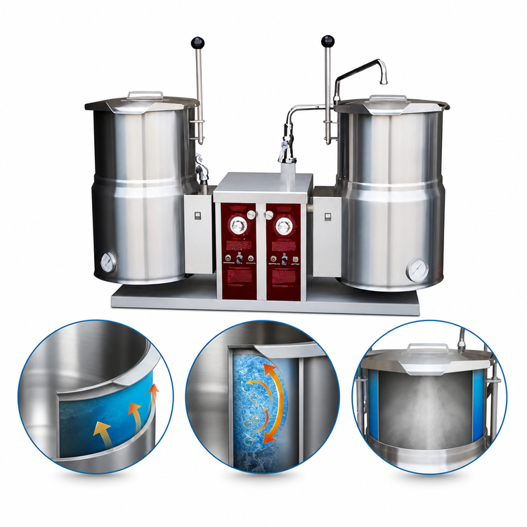 Product image #4 for Crown EC-12TW-2 Twin 12-Gallon Electric Tilting Countertop Kettle