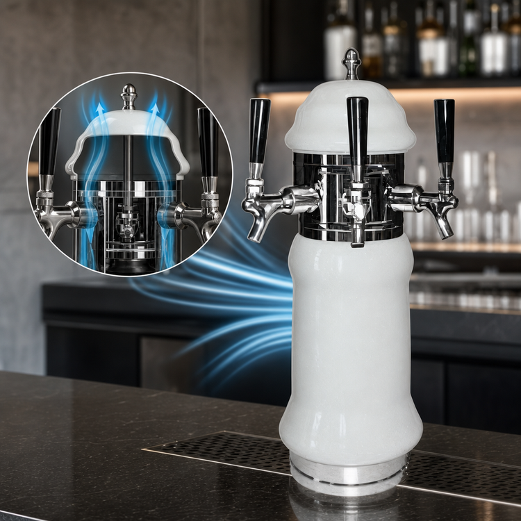 Product image #4 for Micro Matic Rembrandt Ceramic Countertop Air-Cooled 3-Faucet Draft Beer Tower