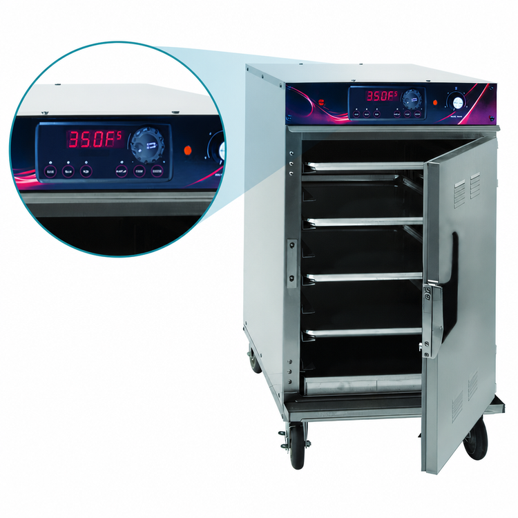 Product image #4 for Mobile Stacked Low-Temp Cook-and-Hold Smoker Cabinet, 16-Pan Capacity