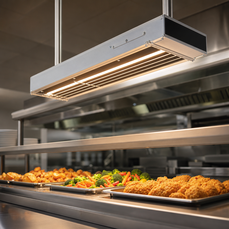 Product image #4 for Hatco Glo-Ray Lighted Dual Infra-Black Strip Heater, 54-Inch Wide, Aluminum, 6-Inch Spacer