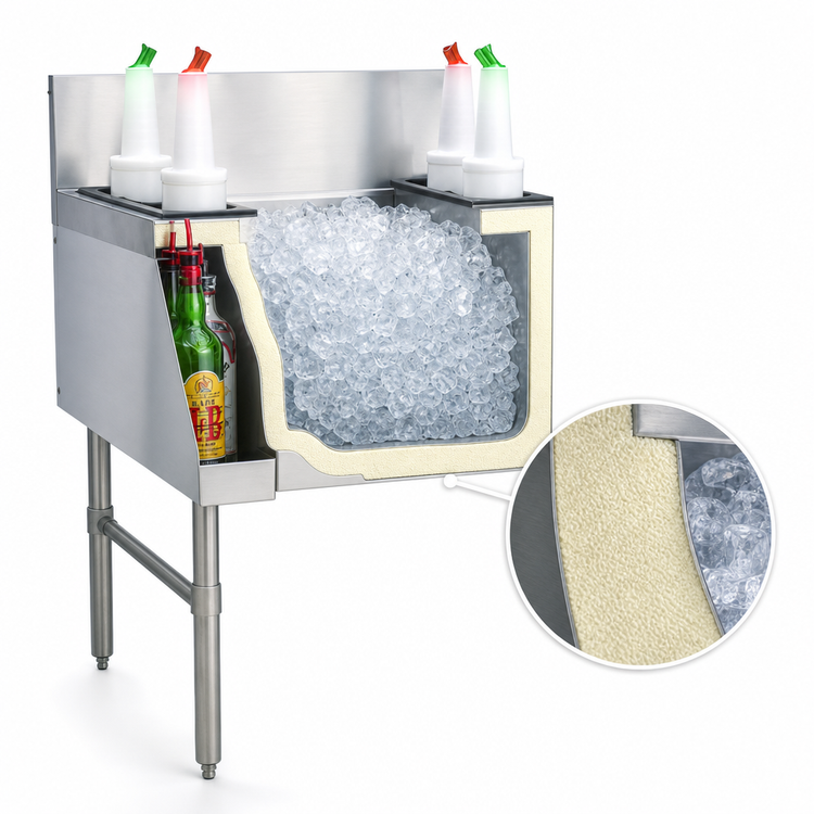 Product image #4 for Advance Tabco Prestige 30-Inch Stainless Steel Ice Chest, 121 lb Capacity, Without Cold Plate