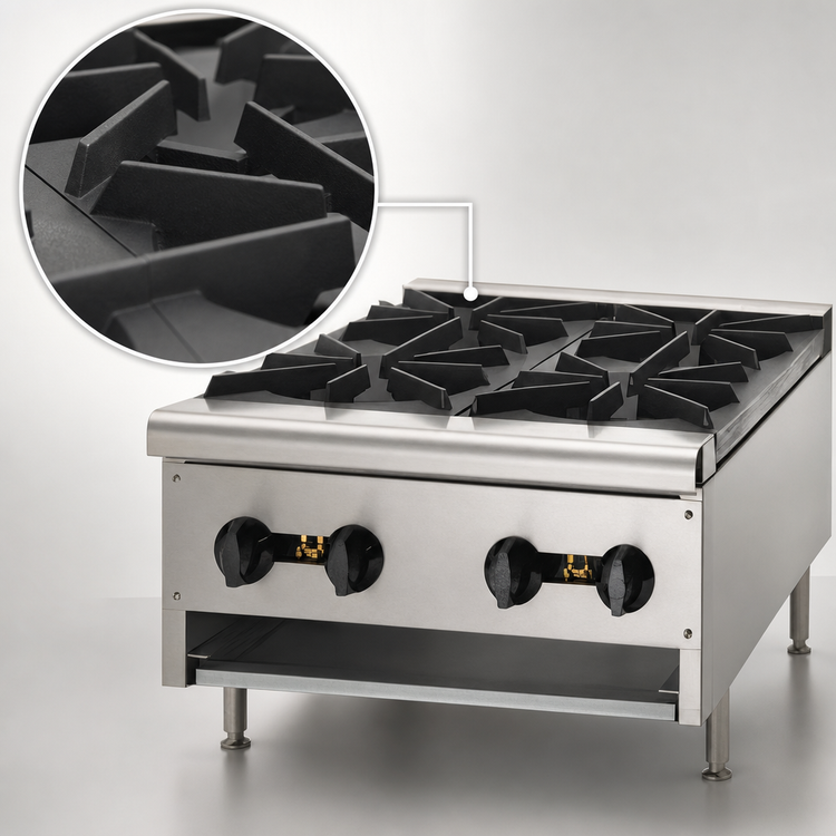 Product image #4 for Wells HDHP-3630G 36-Inch Natural Gas 6-Burner Countertop Hot Plate