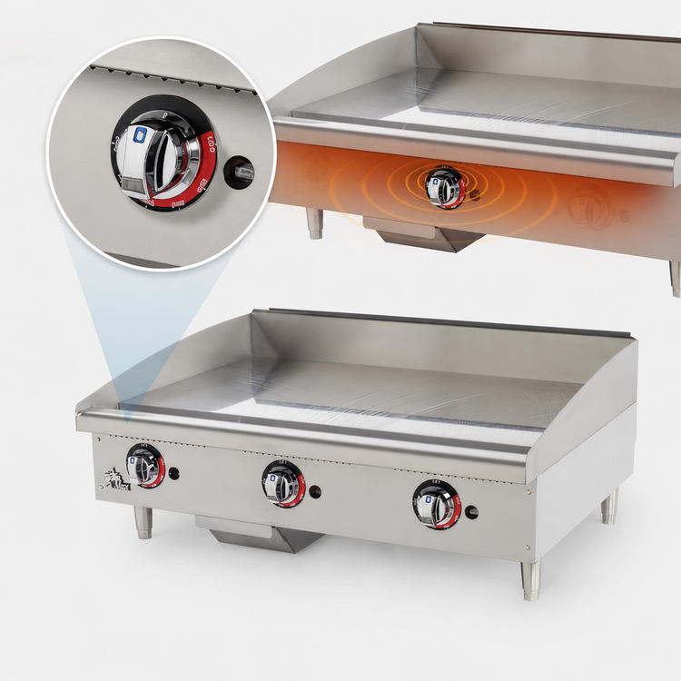 Product image #4 for Star-Max 36-Inch Heavy Duty Countertop Gas Griddle with 1-Inch Polished Steel Plate