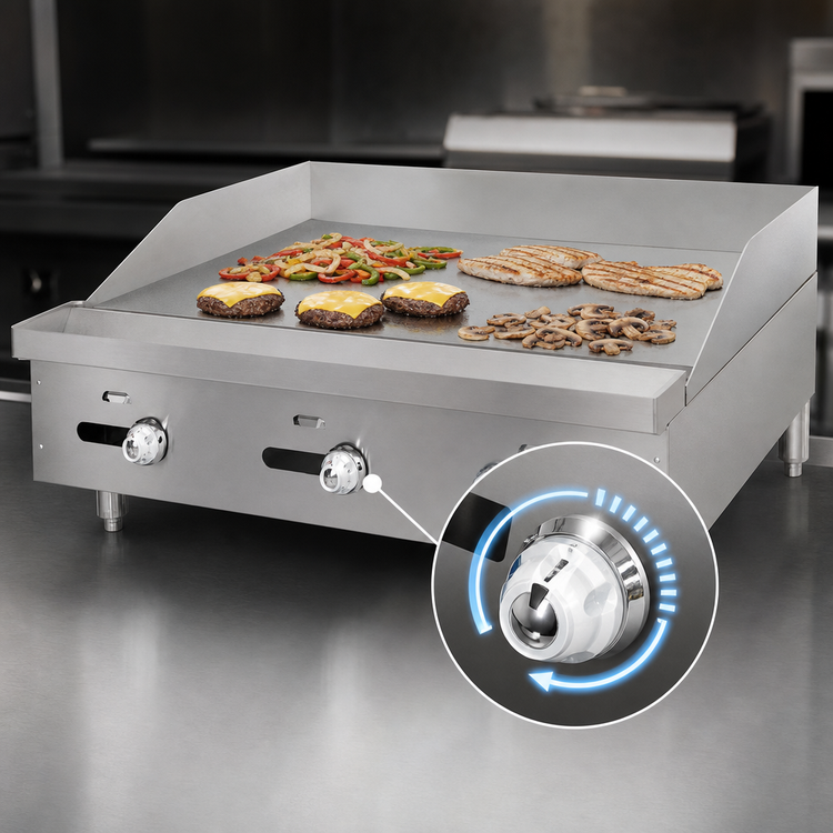 Product image #4 for Comstock-Castle Castle Series Countertop Gas Griddle with 24 x 24 Inch Polished Steel Plate