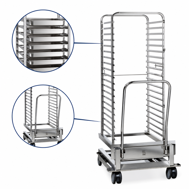 Product image #4 for RATIONAL Mobile Oven Rack With Integrated Transport Cart, 20-Pan Capacity for SCC 202/CMP 202 Series