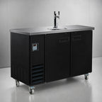 Thumbnail image #4 for Serv-Ware DD49-1-HC 49-Inch Flat-Top Beer Dispenser Keg Cooler, Single Tower, 2 Faucets, 10.45 Cu. Ft., Black, 115V R290