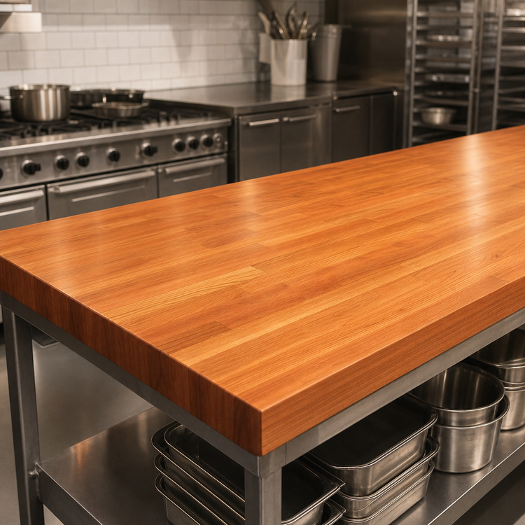 Product image #4 for John Boos Boos Block American Cherry Blended Edge Grain Kitchen Countertop, 108" x 25" x 1-1/2"