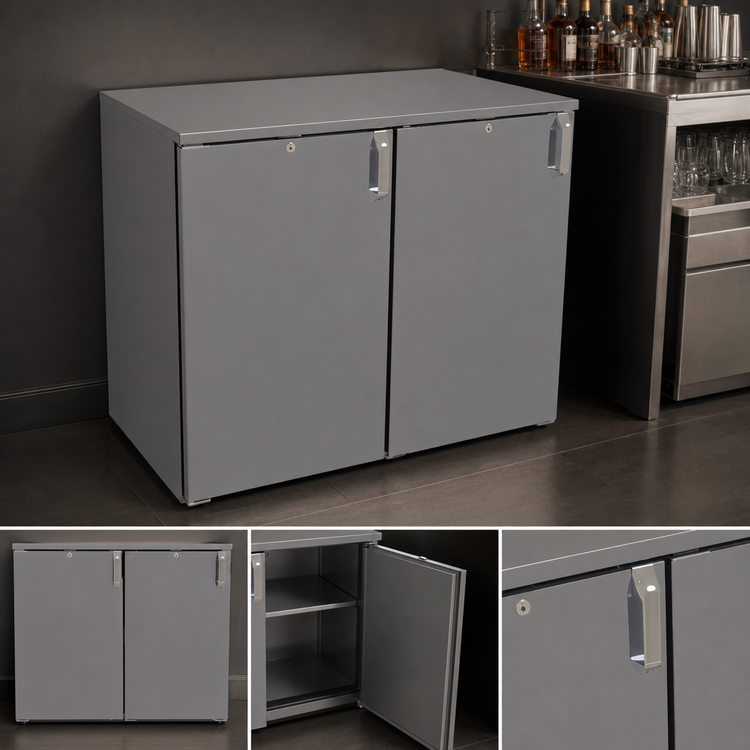 Product image #4 for Glastender 40-Inch Wide Non-Refrigerated Back Bar Two-Section Dry Storage Cabinet with Solid Hinged Doors