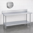 Thumbnail image #4 for Duke Manufacturing 316-2484-5R 84 x 24-Inch Stainless Steel Work Table with 5-Inch Riser and Galvanized Undershelf