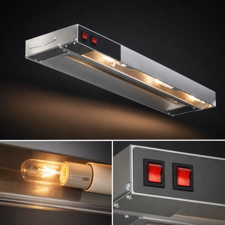 Product image #4 for Eagle RedHots 84-Inch Single Rod-Type Lighted Strip Heat Lamp with Remote, High Watt, 120V