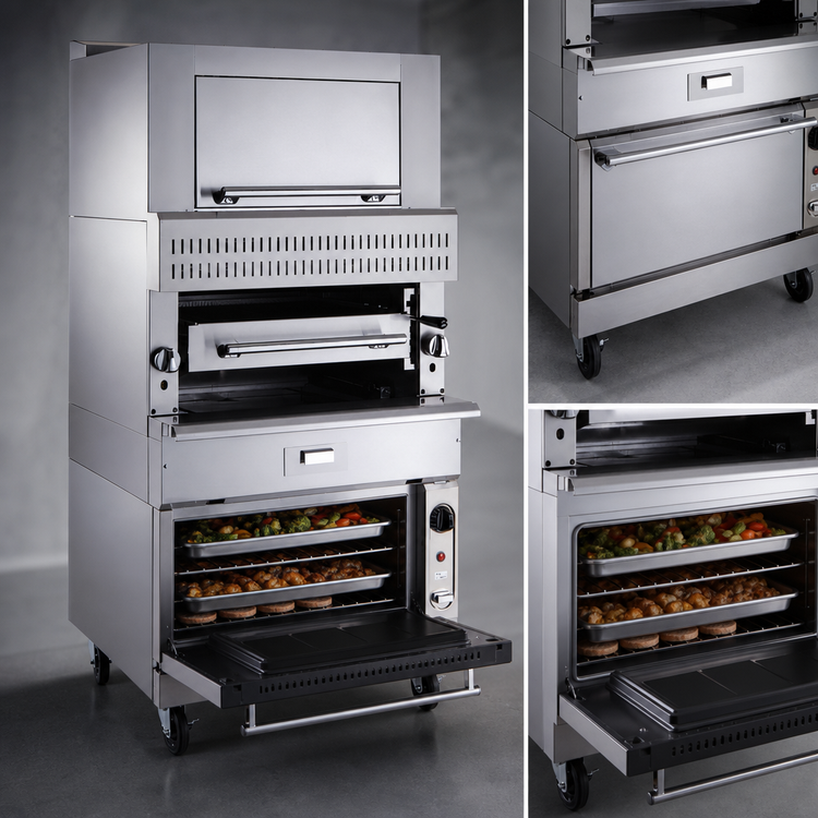 Product image #4 for Vulcan V Series Heavy-Duty Range Match Gas Single-Deck Infrared Upright Broiler with Convection Oven Base