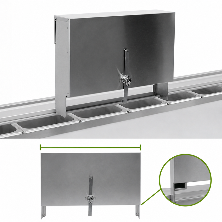 Product image #4 for CHOICE 15-Inch Single Speed Rail Locking Cover, Stainless Steel