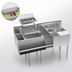 Thumbnail image #5 for Krowne Royal Series 54-Inch Underbar Single Zero-Step Speed Station with Dump Sink, Ice Bin, and Speedrail