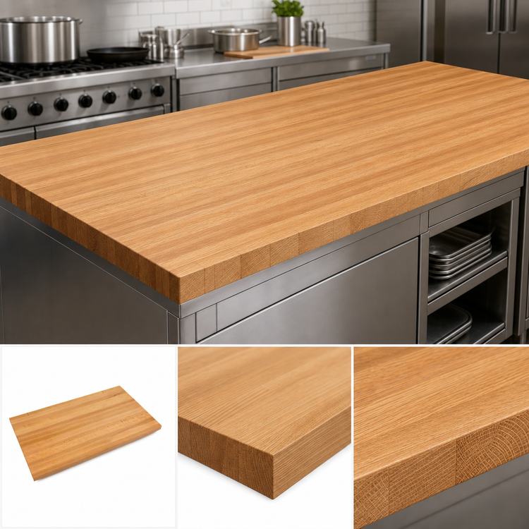 Product image #4 for Appalachian Red Oak Edge-Grain Island Countertop, 96 x 42 x 1-1/2 Inch, Penetrating Oil Finish