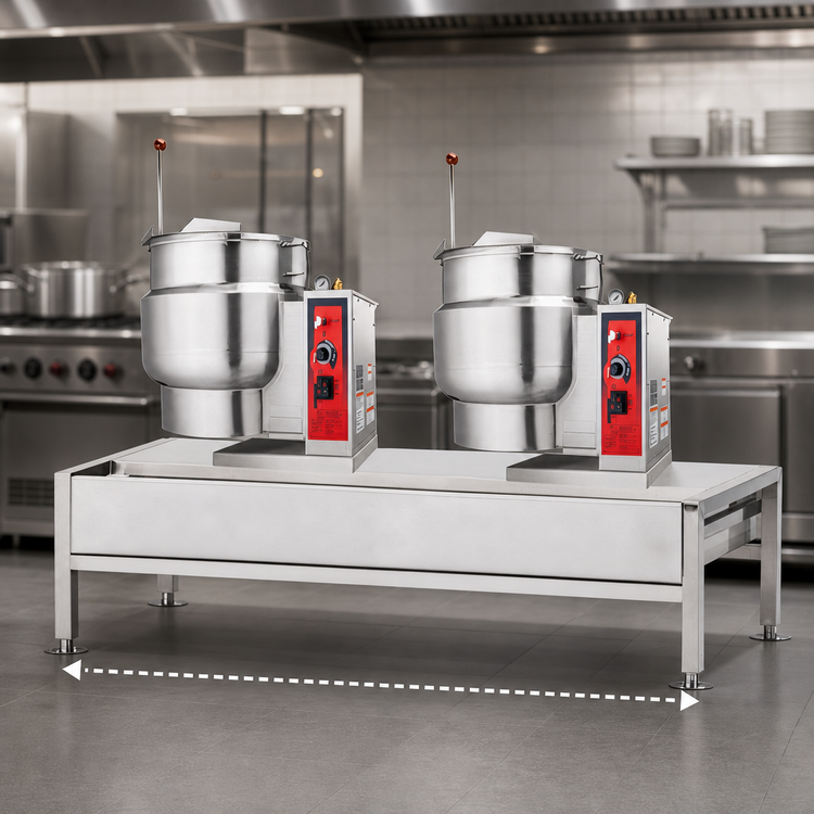 Product image #4 for Vulcan Dual 12-Gallon Electric Tilting Kettle/Stand Assembly with 64-Inch Stainless Steel Stand