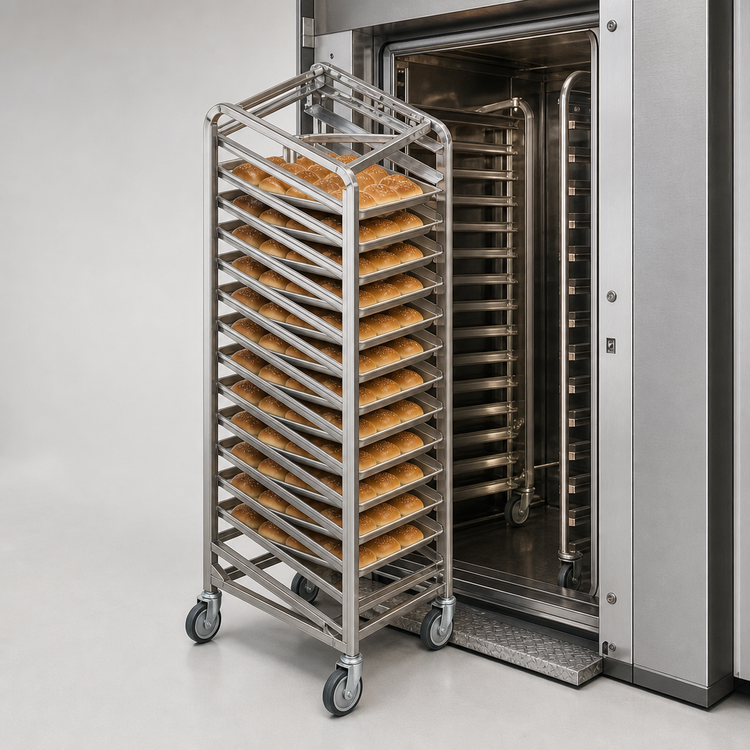 Product image #4 for Baxter Stainless Steel Single Side-Load Rack for Double Rack Oven, 15 Slides