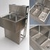 Thumbnail image #5 for BK Resources Slim-Line 2-Compartment Underbar Sink, 24 x 18-1/4 x 33-1/2 Inch, 304 Stainless Steel