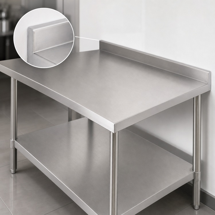 Product image #4 for John Boos Stallion 84 x 30 Inch Economy Stainless Steel Work Table with 5-Inch Backsplash