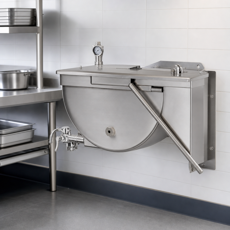 Product image #4 for Legion LSWT-20 20-Gallon Full Jacketed Stationary Wall-Mounted Direct Steam Kettle
