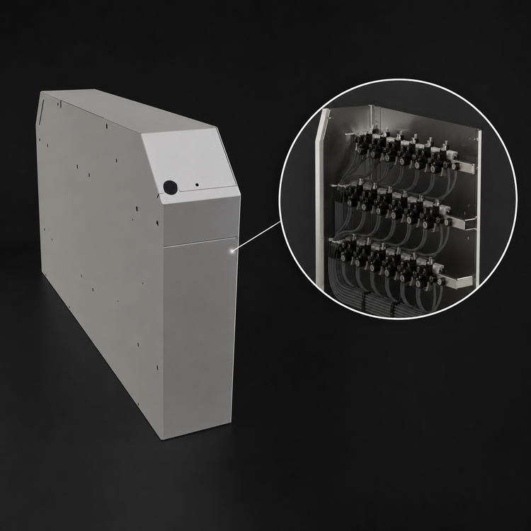 Product image #4 for Glastender Extra Deep Pass-Thru Soda Manifold Housing for 8-14 Button Manifolds, 6 Inch W x 38 Inch D x 22 Inch H