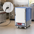 Thumbnail image #4 for Metro C5 3 Series Half-Height Mobile Low-Wattage Heated Holding Cabinet with Blue Insulation Armour, Solid Doors, and Universal Wire Slides