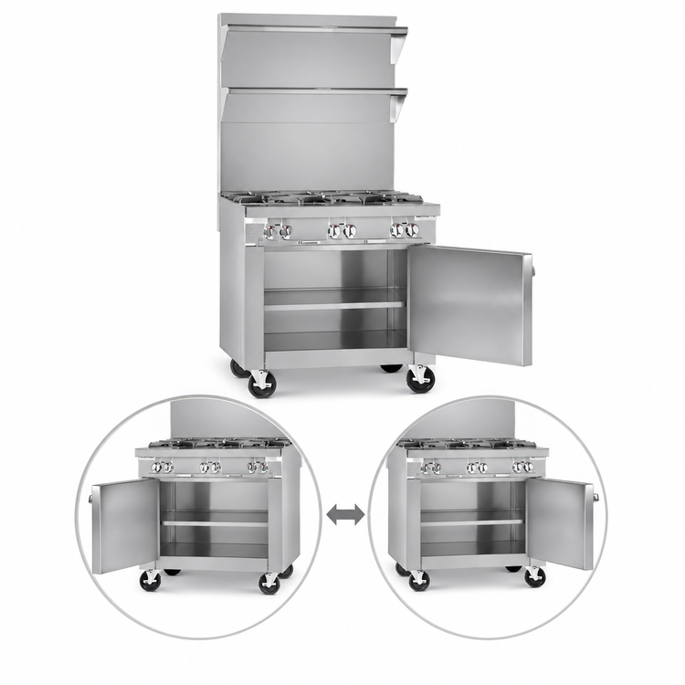 Product image #4 for Southbend Platinum 12-Inch Heavy Duty Gas Sectional Range with Cabinet Base and 2 Open Burners