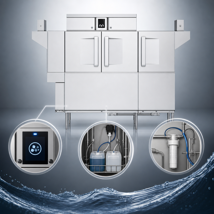 Product image #4 for Hobart CL76-DWR Steam High Temperature Rack Conveyor Dishwasher with Drain Water Energy Recovery