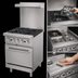 Thumbnail image #4 for Comstock-Castle R4 24-Inch Commercial Gas Range with 4 Open Burners, Space-Saver Oven, Back Riser, and High Shelf