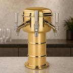 Thumbnail image #4 for Micro Matic USA MTM-3BRKR Mini-Mushroom Draft Beer Tower, Countertop, Glycol-Cooled, 3 Faucets, Polished Brass