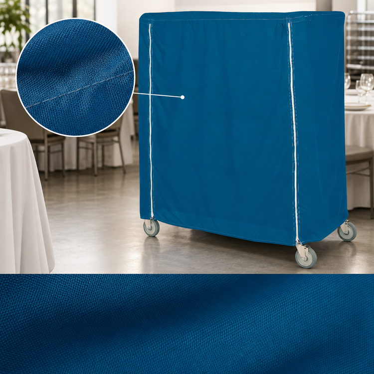 Product image #4 for Metro 48 x 18 x 54-Inch Mariner Blue Nylon Banquet Cart Cover with Velcro Fastener