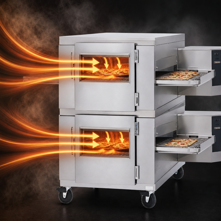 Product image #4 for Lincoln Impinger I 1400 Series Double-Stack Gas Conveyor Oven Package with Glass Access Windows