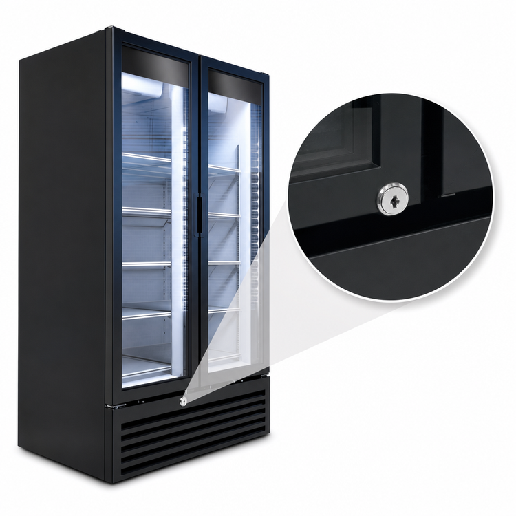 Product image #4 for Beverage-Air Marketeer Two-Section Reach-In Glass Door Refrigerated Merchandiser, Hinged Doors, 26.12 Cu. Ft.