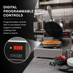 Thumbnail image #4 for Nemco Food Equipment Silverstone 7000A-S Single Round Countertop Waffle Baker with Digital Programmable Controls and Coated Cast Aluminum Grid