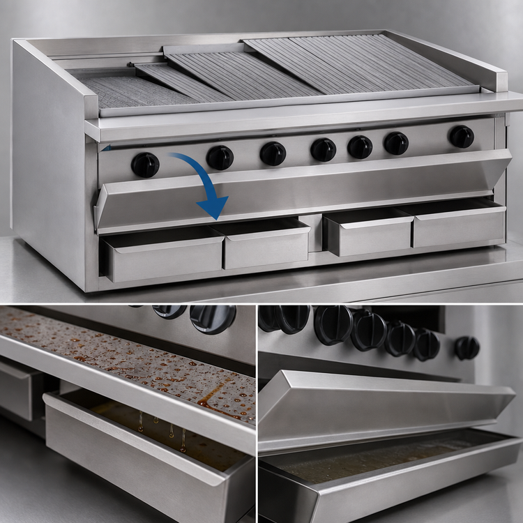 Product image #4 for Bakers Pride Dante Series 48-Inch Countertop Gas Radiant Charbroiler with Free-Floating Round Rod Grate