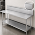 Thumbnail image #4 for Advance Tabco 144-Inch x 36-Inch 14-Gauge 304 Stainless Steel Work Table with 10-Inch Backsplash and Galvanized Undershelf