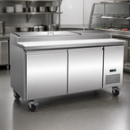 Thumbnail image #4 for Serv-Ware PP71-9-HC 71-Inch 9-Pan Refrigerated Pizza Prep Table, 2-Door, Stainless Steel
