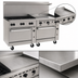 Thumbnail image #4 for Vulcan Endurance 72 Inch Gas Restaurant Range with 6 Open Burners, 36 Inch Thermostatic Griddle, and 2 Standard Ovens