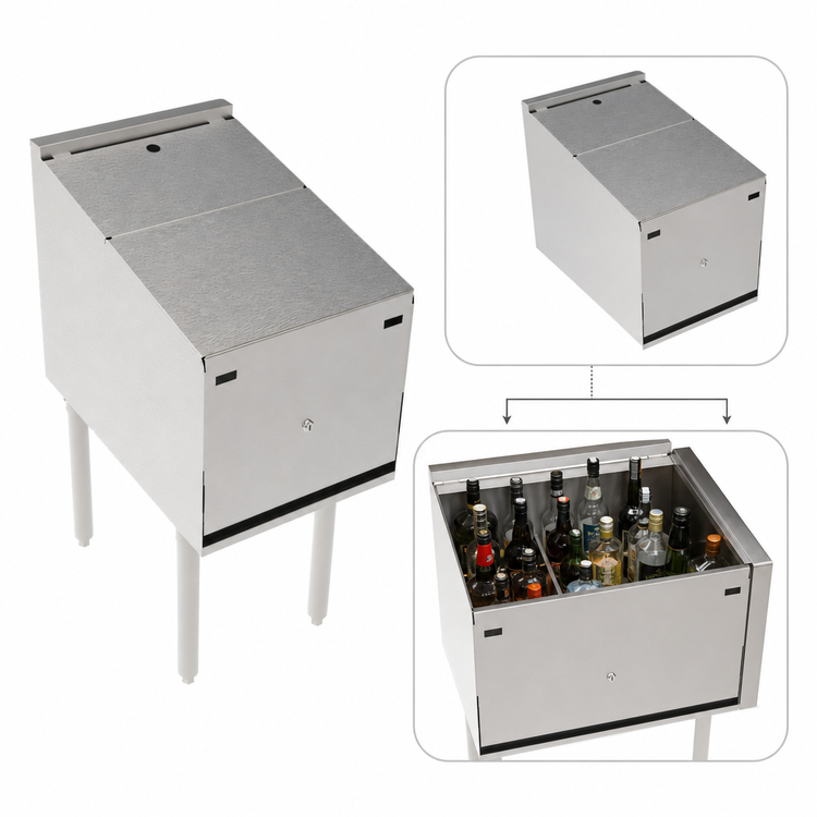 Product image #4 for Krowne Royal Series Double Locking Cover for KR24-ML16 Liquor Display