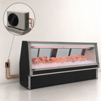 Thumbnail image #4 for Howard-McCray 34E Series R-CFS34E-12-BE-LED 148.5-Inch Remote Fish/Poultry Service Case, Endless Design, 6 Ice Pans, Straight Glass