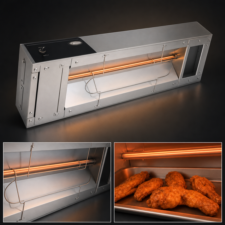 Product image #4 for Hatco Glo-Ray® 48-Inch Unlighted Infrared Strip Heater, Stainless Steel, 800W