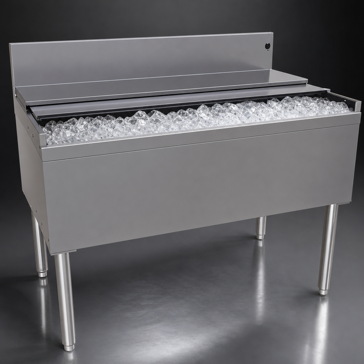 Product image #4 for Glastender 42-Inch Underbar Ice Bin with Sliding Stainless Steel Cover