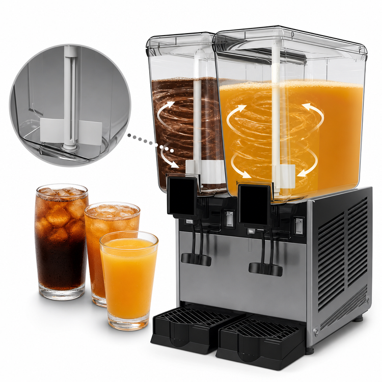 Product image #4 for Vollrath 2-Bowl Countertop Refrigerated Beverage Dispenser, 2 x 5.3-Gallon Bowls, Stirring Paddle
