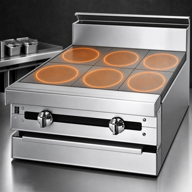 Product image #4 for Jade Range Titan JMRH-6HT 72" Modular Gas Heavy Duty Range with 6 Hot Tops