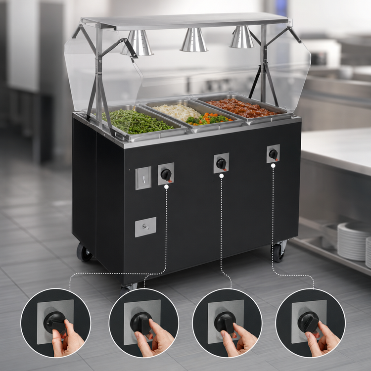 Product image #4 for Vollrath 2-Series Affordable Portable Deluxe 4-Well Mobile Hot Food Station