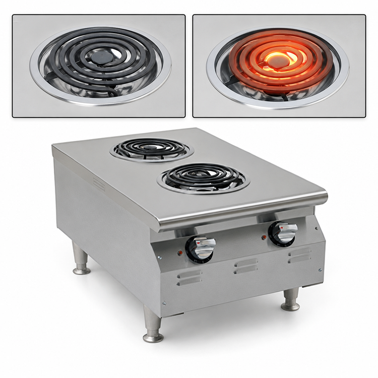 Product image #3 for Eagle RedHots Chef Line Countertop Electric 2-Burner Hotplate, 18 Inch, 120V