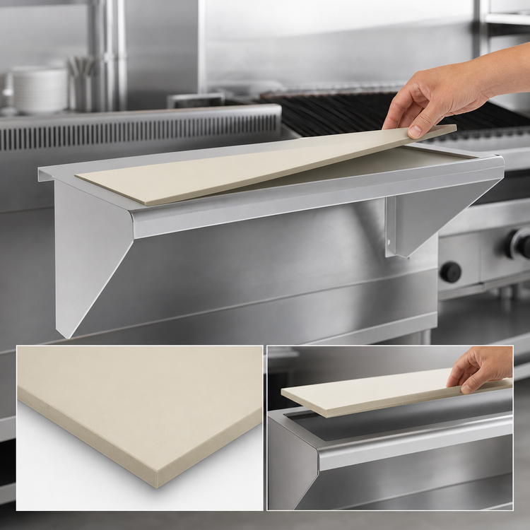 Product image #4 for Vulcan 36-Inch Counter Model Gas Charbroiler Cutting Board Accessory with Sani-Tuff Rubber Inserts