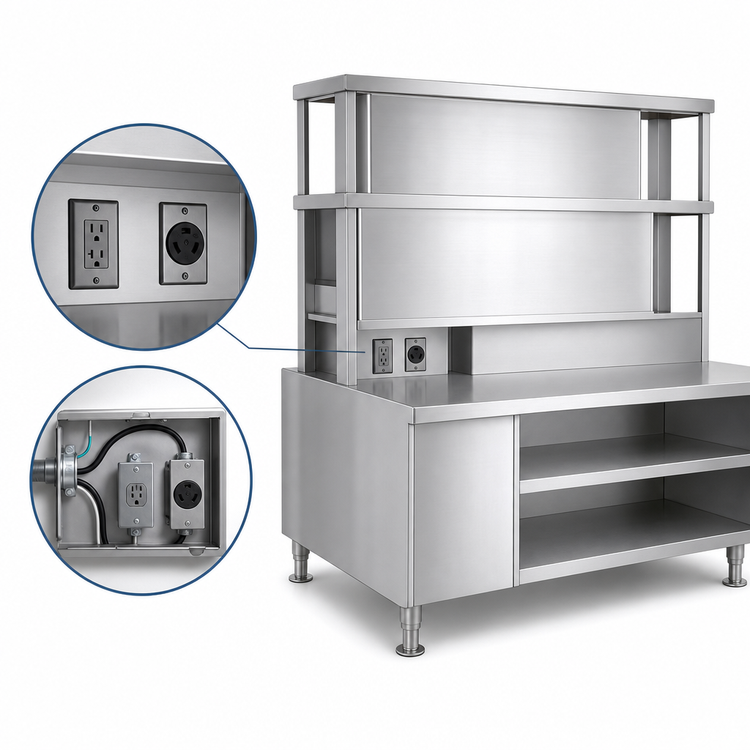 Product image #4 for Randell Modular Chef Service Counter Right Section With Breaker Panel, 37-1/2 Inch Stainless Steel