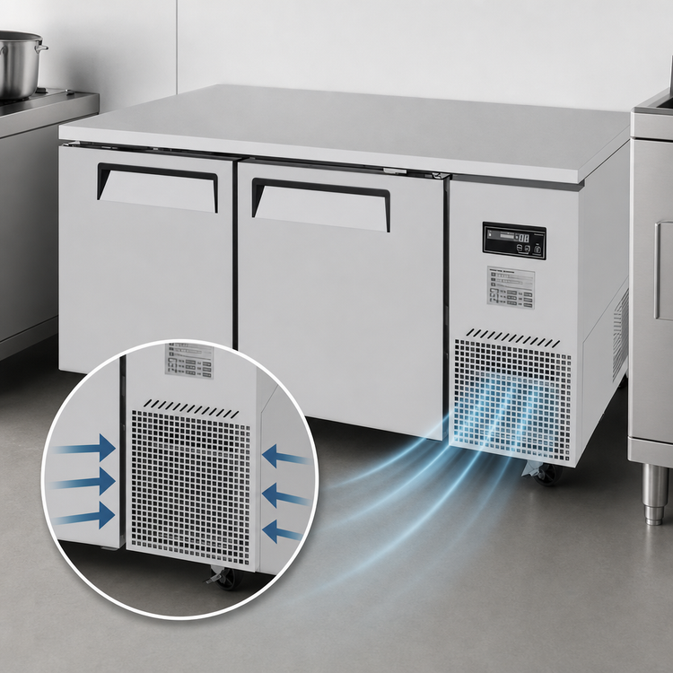Product image #4 for Turbo Air J Series 67-Inch Two-Section Side-Mount Undercounter Freezer, 19 Cu. Ft.